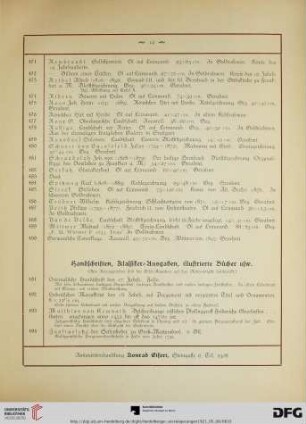 Handschriften, Klassiker-Ausgaben, illustrierte Bücher usw. (Nr. 491-595)