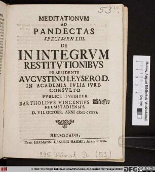 De In Integrvm Restitvtionibvs