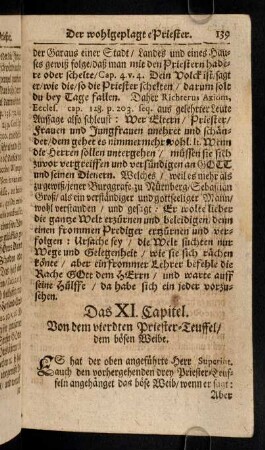139-153, Das XI. Capitel. Von dem vierdten Priester-Teuffel/dem bösen Weibe.