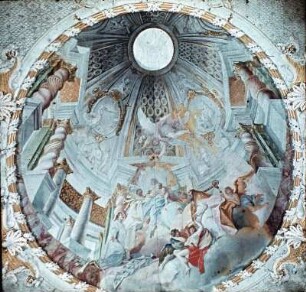 Der heilige Norbert empfängt das Skapulier von der Muttergottes und die Ordensregel vom heiligen Augustin