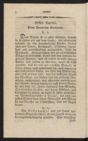 Erstes Kapitel. Vom Bauwesen überhaupt.
