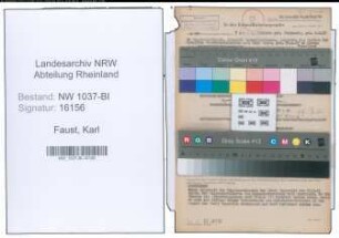 Entnazifizierung Karl Faust , geb. 28.02.1907 (Stadtsekretaer)