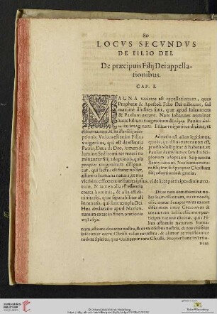 Locvs secvndvs de Filio Dei