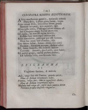 Cleopatra. [ ... mit Abbildungsbeschreibung].
