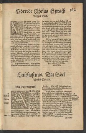 Ecclesiasticus. Dat Böck Jhesus Syrach.
