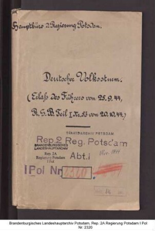 Bestimmungen über die Aufstellung des Volkssturms