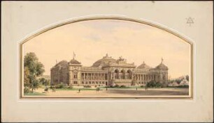 Reichstag, Berlin Zweiter Wettbewerb: Perspektivische Ansicht vom Königsplatz aus