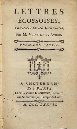Lettres écossoises : traduites de l'anglois, 1