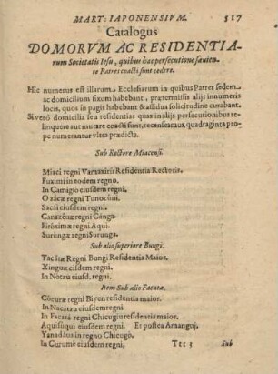 Catalogus Domorum ac Residentia