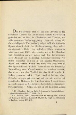 Zur Entstehung der Stadtverfassung in Italien