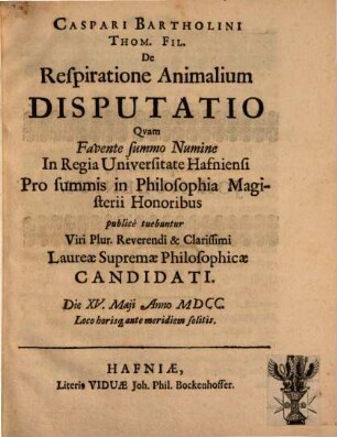 De respiratione animalium disputatio