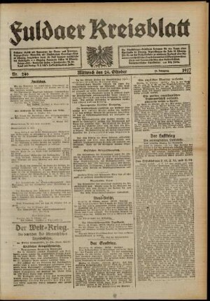 Ausgabe vom Mittwoch, den 24. Oktober 1917.