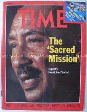 US-Nachrichtenmagazin "TIME" mit einem Titelfoto des ägyptischen Präsidenten Sadat
