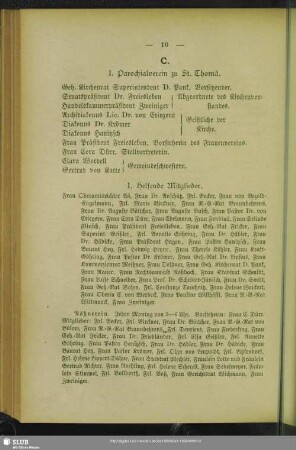 I. Parochialverein zu St. Thomä