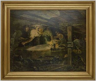 Gemäldereproduktion "Szene aus dem Saarbergbau"