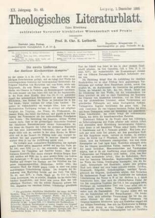 561-565 Die zweite Lieferung der Berliner Kirchenväter-Ausgabe