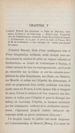 Chapitre V. L'amiral Bonard. Ses intentions ...