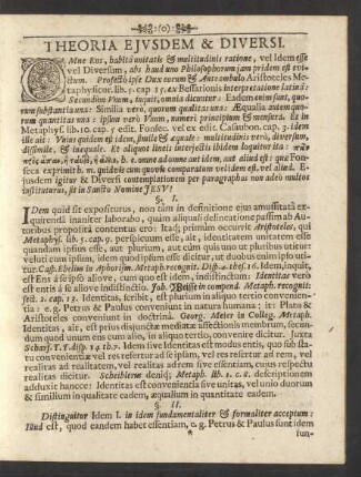 Theoria Ejusdem & Diversi.