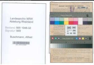 Entnazifizierung Alfred Buschmann , geb. 08.11.1885 (Finanzbeamter)