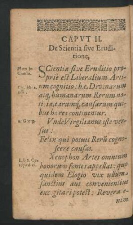 Caput II. De Scientia sive Eruditione.