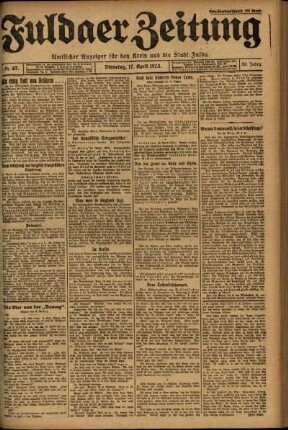 Ausgabe vom Dienstag, den 17. April 1923.