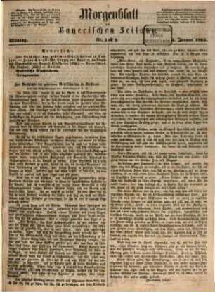 Bayerische Zeitung. Mittag-Ausgabe. 1865 = Jg. 60, [3] = Morgenblatt