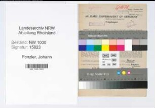 Entnazifizierung Johann Ponzler, geb. 09.12.1910 (Anstreicher)
