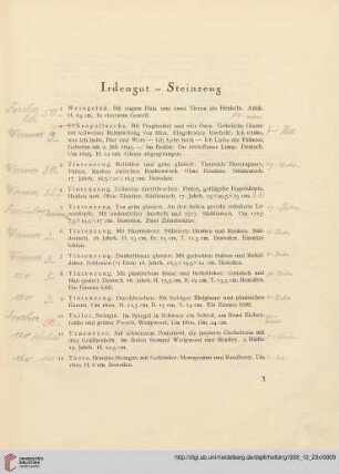 Irdengut- Steinzeug (Nr. 1-20)