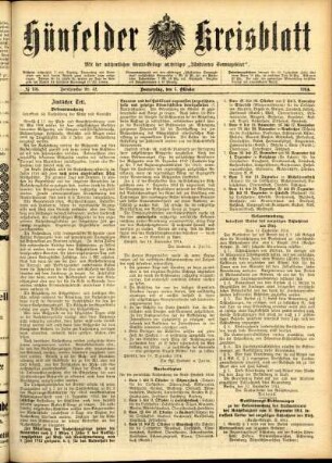Ausgabe vom Donnerstag, den 01. Oktober 1914.