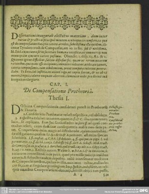 Cap. I. De Compensationis Protheoria