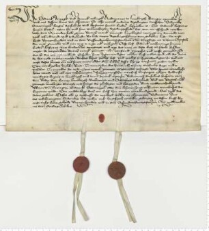 Die Ratsmannen Diderick Doringk und Hinrick Tobingk bezeugen den Verkauf einer Hausrente "vor deme Roden döre".