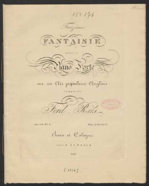 Treizième Fantaisie pour le Piano Forte sur un Air populaire Anglais : Op: 134. No. 2.