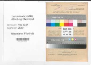 Entnazifizierung Friedrich Niedmann , geb. 08.07.1894 (Ausbildungsleiter)