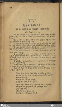 XLVI. Pṙatkowaṅe na 7. ṅeżelu po ßwėtej tschojoscżi