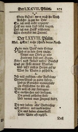 Der LXXVIII. Psalm. - Der LXXXV. Psalm.