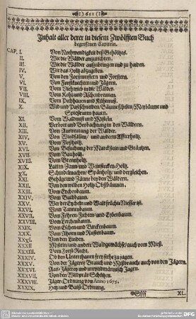 Inhalt aller derer in diesem Zwölfften Buch begriffenen Capiteln.