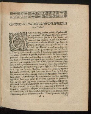 Civibus Academicis Divini Spiritus Gratiam P.