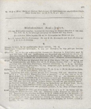 II. Alphabetischer Real-Index