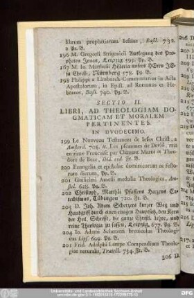 Sectio II. Libri, Ad Theologiam Dogmaticam Et Moralem Pertinentes.