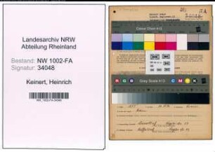 Entnazifizierung Heinrich Keinert, geb. 21.06.1891 (Angestellte)