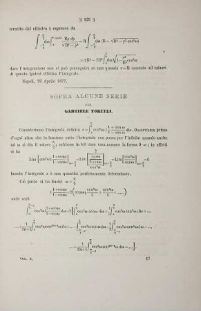 Sopra alcune serie.