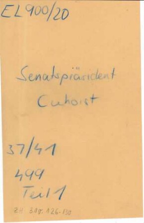 Cuhorst, Hermann Albert - Teil 1