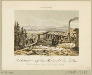 Baude auf dem Hochwald im Zittauer Gebirge (Hochwaldbaude auf böhmischer Seite, 1877 abgebrannt?)