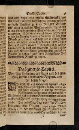 41-50, Das zweyte Capitel. Von dem Ursprung des Falls und des Fluches / in den natürlichen Cörpern / und der bösen Magie.