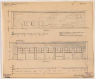 Kabelwerk Dr. Cassirer, Berlin-Spandau: Kesselhaus, Süd-, Nord-Front, Ansichten und Schnitte 1:50