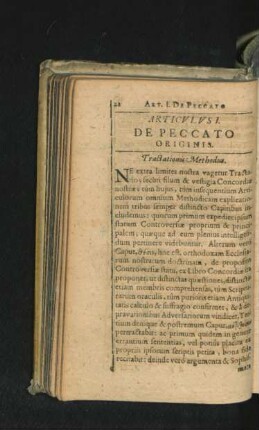 Articulus I. De Peccato Originis.