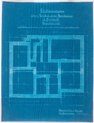 Pfarrhaus zu St. Barbara, Dortmund-Dorstfeld: Fundamentplan 1:50