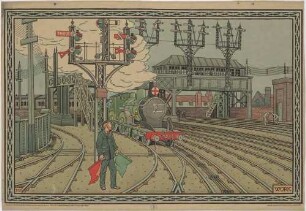 Schaubild aus der Reihe Arbeit: Eisenbahn im Bahngelände, aus der Serie "The Fitzroy Pictures" (Schaubilder für Kinder)
