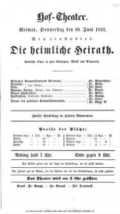 Die heimliche Heirath