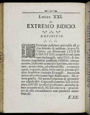 Locus XXI. De Extremo Judicio.
